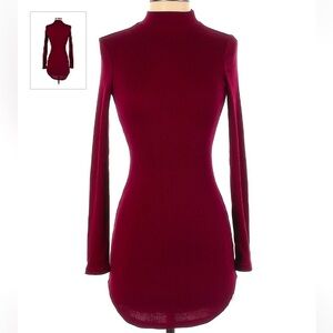 Revamped Mock Turtleneck Ribbed Bodycon Long Sleeve Dress Size XL